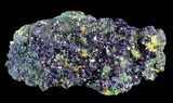 Sparkling Azurite Crystal Cluster with Malachite - Laos #69725-1